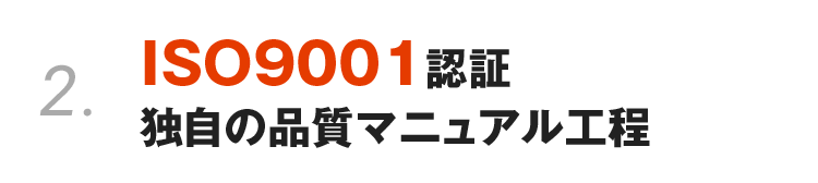 2. ISO9001認証 独自の品質マニュアル工程